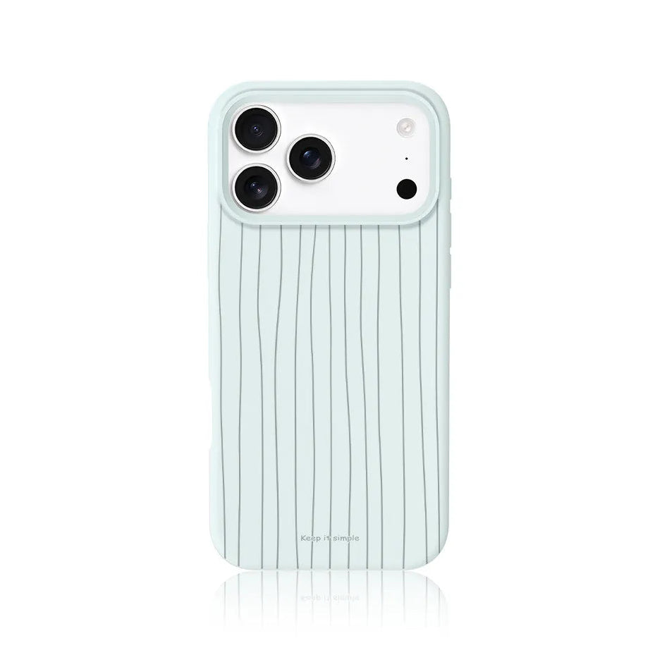 CasePoppi Mint Ice Blue-Green Ribbed Liquid Silicone iPhone Case