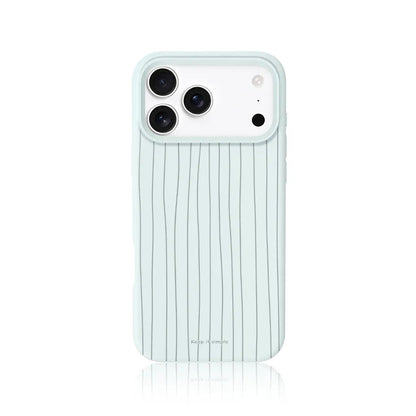CasePoppi Mint Ice Blue-Green Ribbed Liquid Silicone iPhone Case