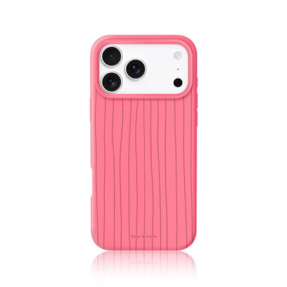 CasePoppi Rose Pink Ribbed Liquid Silicone iPhone Case with Soft Touch Texture