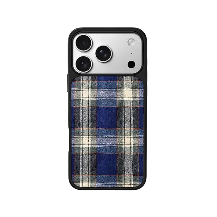 CasePoppi Royal Blue Tartan Plaid British Style TPU iPhone Case