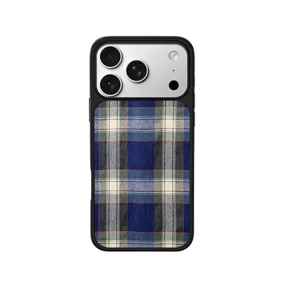 CasePoppi Royal Blue Tartan Plaid British Style TPU iPhone Case