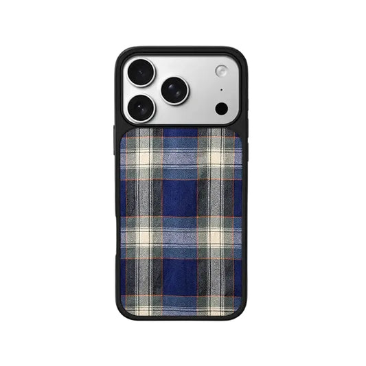 CasePoppi Royal Blue Tartan Plaid British Style TPU iPhone Case