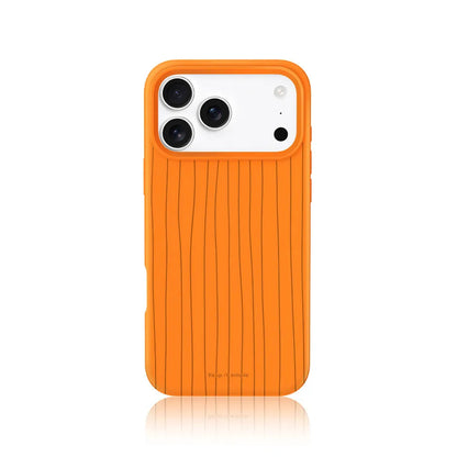 CasePoppi Sunny Citrus Orange Ribbed Liquid Silicone iPhone Case