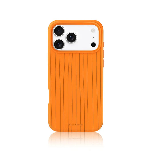 CasePoppi Sunny Citrus Orange Ribbed Liquid Silicone iPhone Case