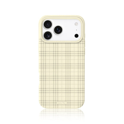 Antique white gingham liquid silicone phone case