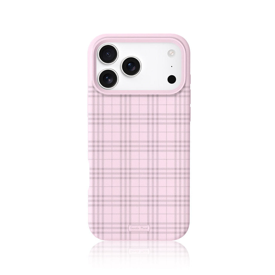 Muted purple gingham liquid silicone phone case