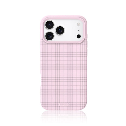 Muted purple gingham liquid silicone phone case