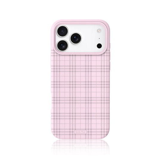 Muted purple gingham liquid silicone phone case