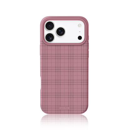 Blackcurrant gingham liquid silicone phone case