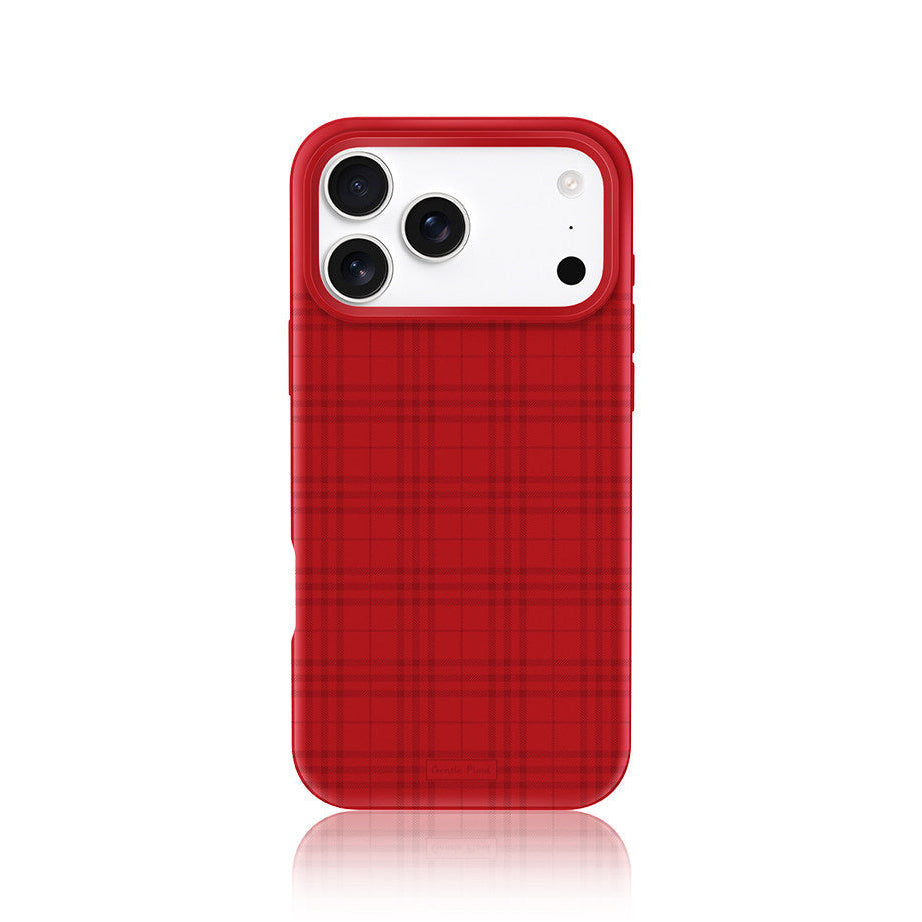 China red gingham liquid silicone phone case