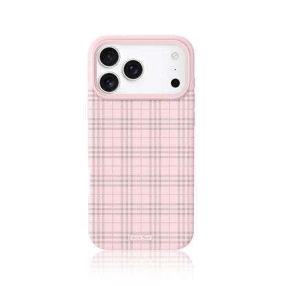 Pastel pink gingham liquid silicone phone case