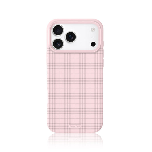 Pastel pink gingham liquid silicone phone case