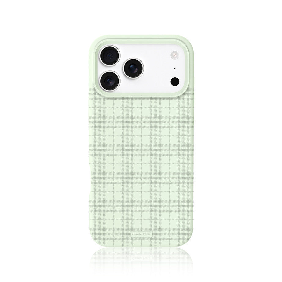 Mambo green gingham liquid silicone phone case