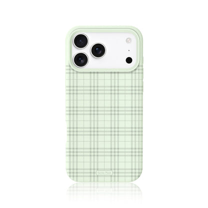 Mambo green gingham liquid silicone phone case