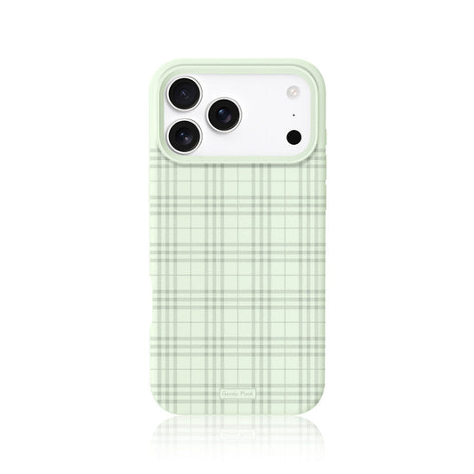 Mambo green gingham liquid silicone phone case