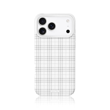 Porcelain white gingham liquid silicone phone case