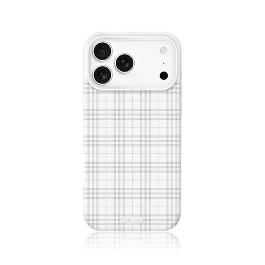 Porcelain white gingham liquid silicone phone case