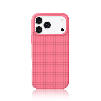 Rose pink gingham liquid silicone phone case