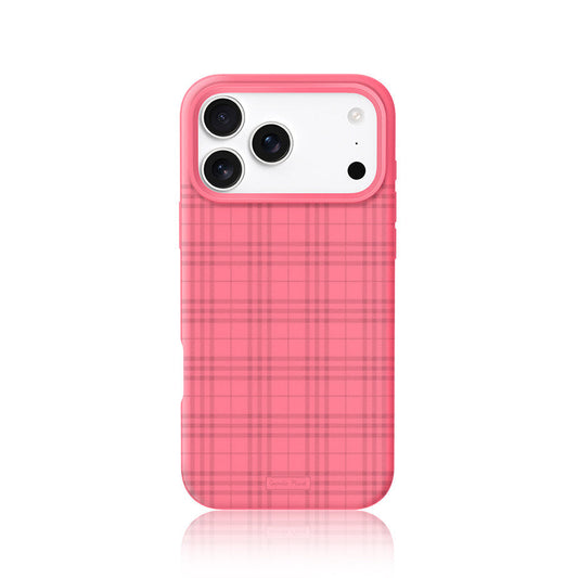 Rose pink gingham liquid silicone phone case