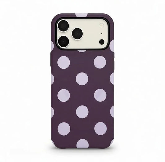 Grape purple polka dot phone case with MagSafe for iPhone
